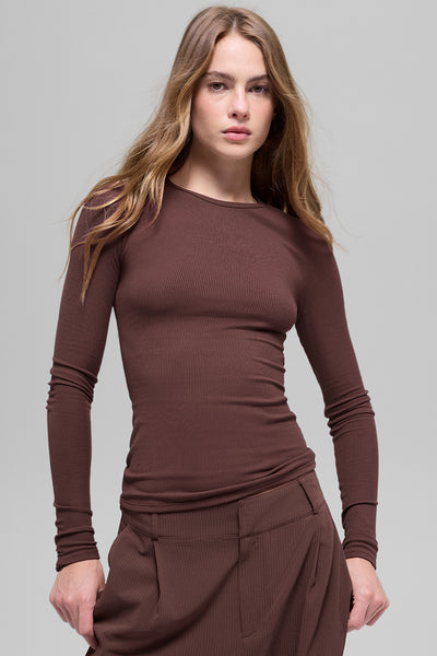 Ribbed Modal Long Sleeve - Brownstone | ALO
