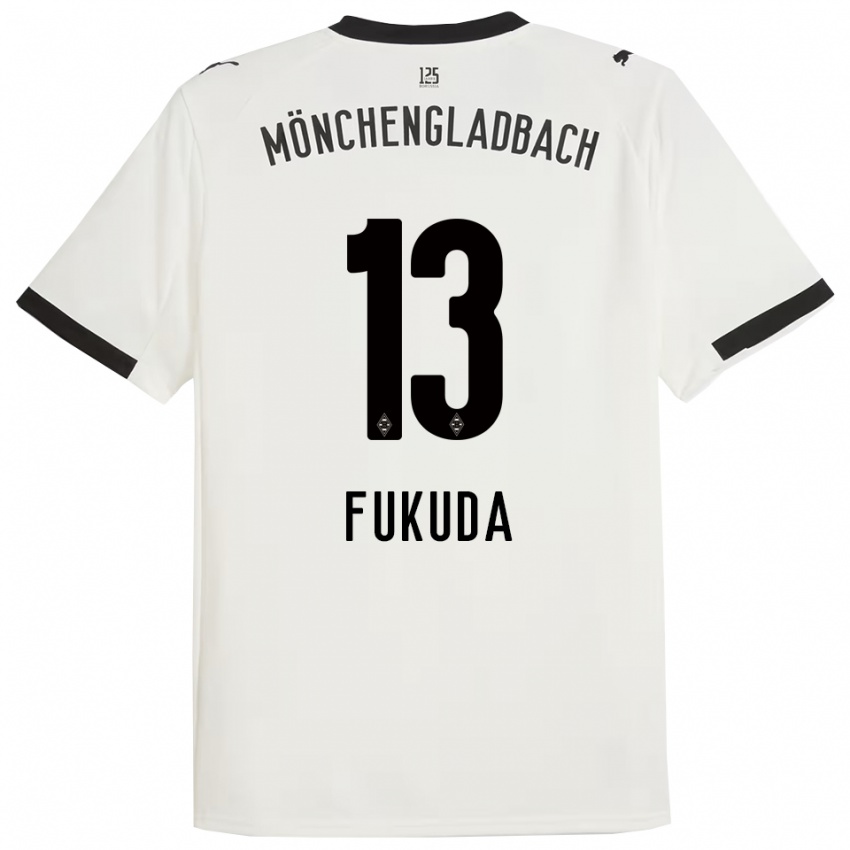 メンズ福田師王#13ホワイト ブラックホームシャツ2025/26ジャージー