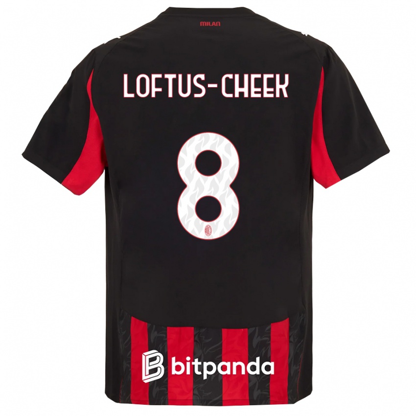 メンズルーベン・ロフタス＝チーク#8レッド ブラックホームシャツ2025