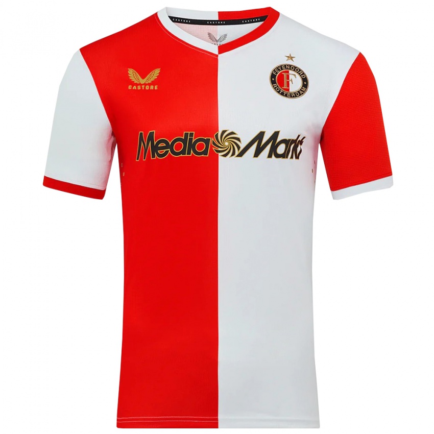 メンズ上田綺世#9レッド ホワイトホームシャツ2025/26ジャージー