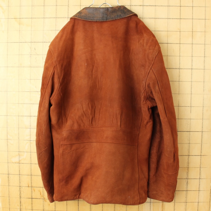 40s 50s USA製 ヌバック レザー ジャケット メンズM相当 ブラウン