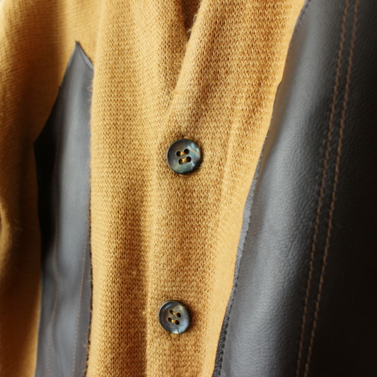 60s 70s USA製 PURITAN royal club ラムレザー アクリルニット