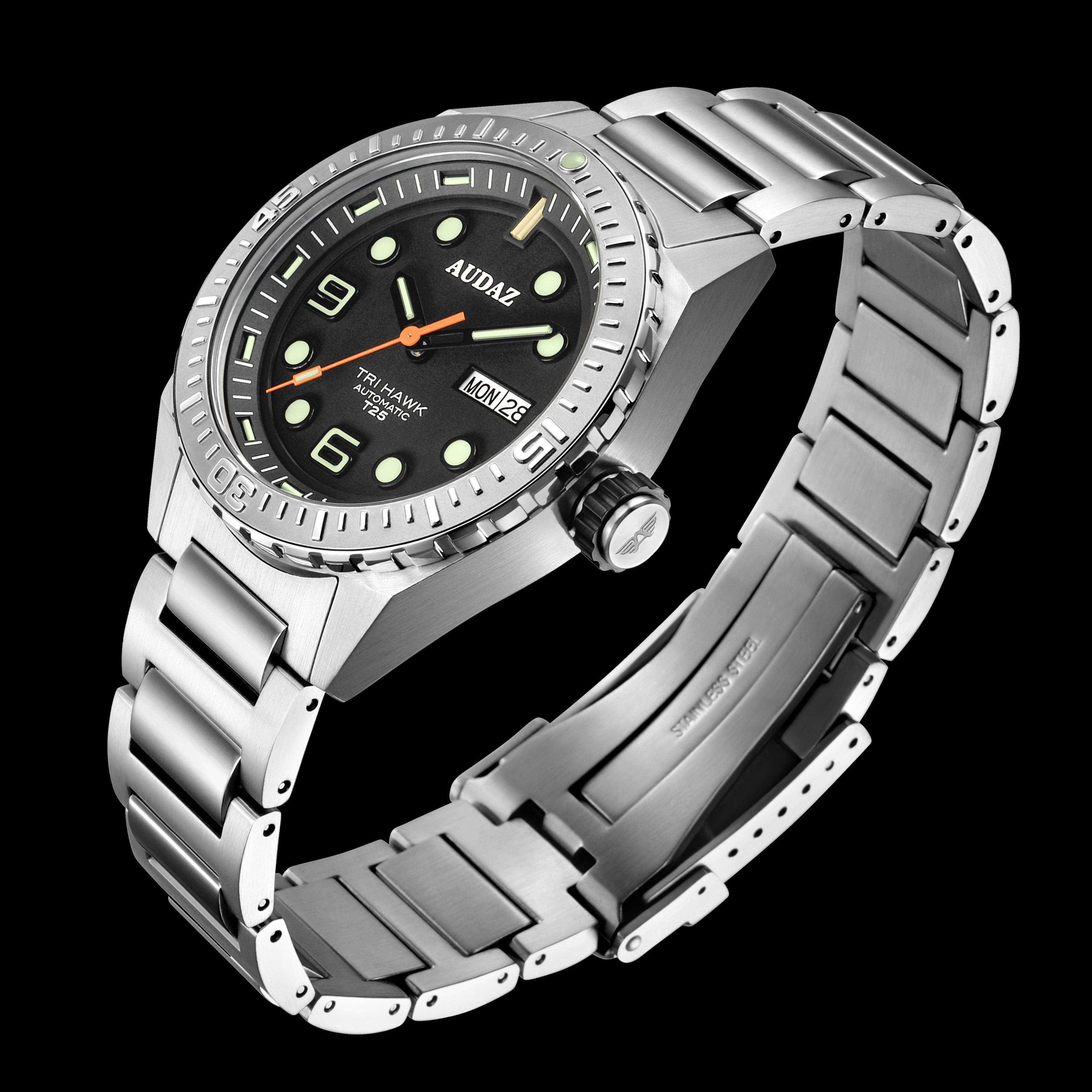 Tri-Hawk Dive Watches I Lume Dials with Tritium Tubes I Automatic
