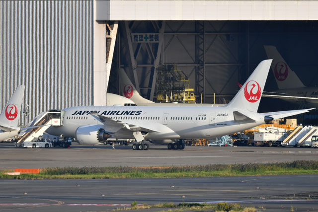 JAL初の787国内線仕様機、羽田に到着 27日就航
