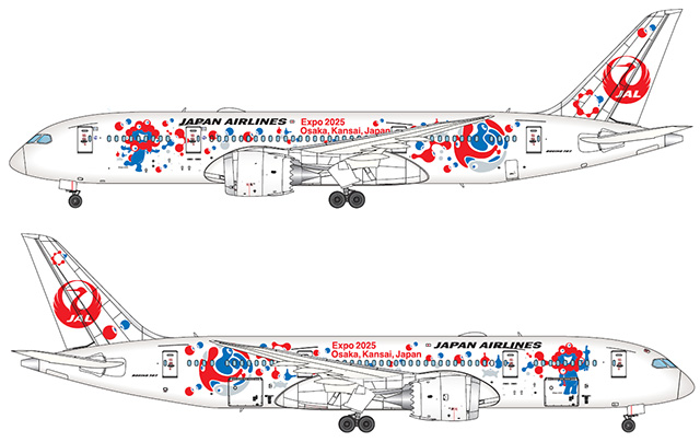 JAL、787でも「ミャクミャクJET」 6/3から国際線
