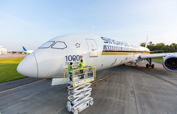 シンガポール航空 ボーイング787-10 フラップダウン仕様 み*る様