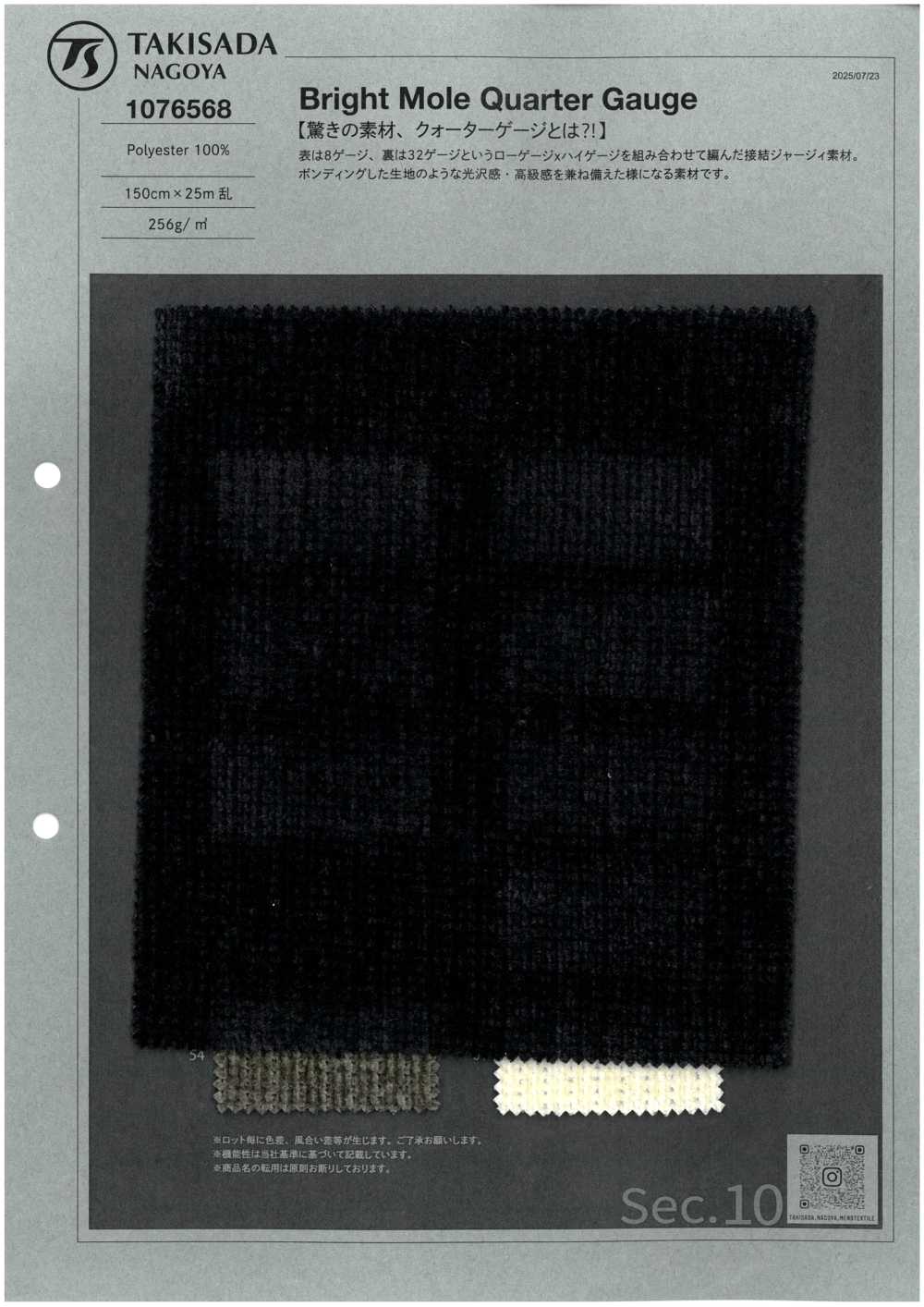 1076568 Bright Mole Quarter Gauge[生地] 瀧定名古屋/オークラ商事