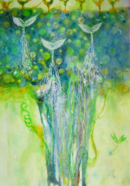 フランス人形と花」 by 水落恵美子｜Artmeter｜暮らしを彩るアートが