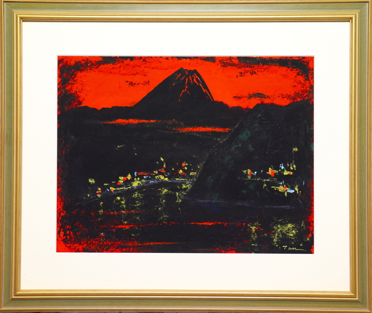 Flowers」(NO.2607) 6号F ケント紙にアクリル絵の具 額付き」 by 安本