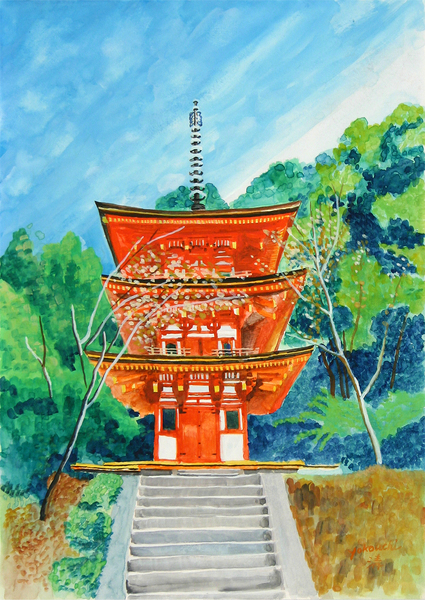 浄瑠璃寺・三重塔」 by 横内 清｜Artmeter｜暮らしを彩るアートが