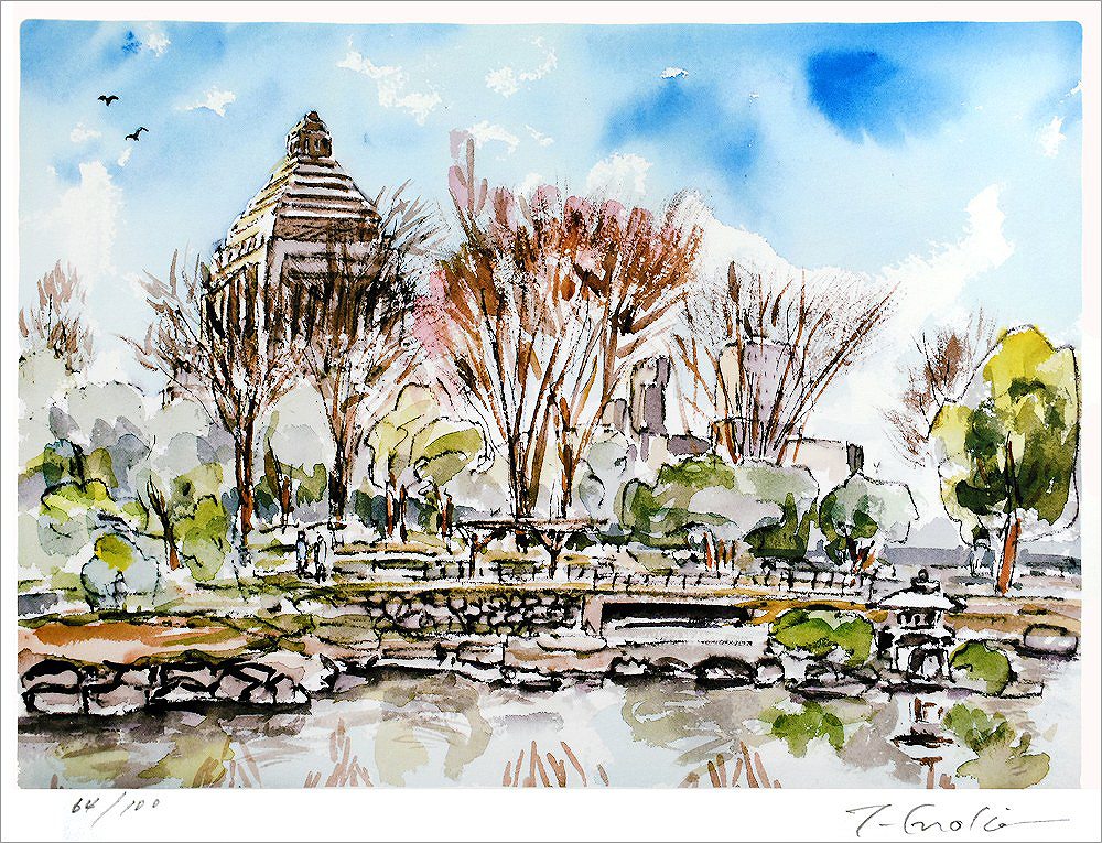 榎木孝明 絵画 (版画/ジクレー) 国会議事堂/東京・永田町 2716|アート