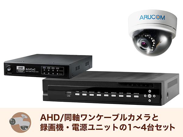 SET785-1 アナログHD屋内専用ドーム型ワンケーブルカメラセット(RD