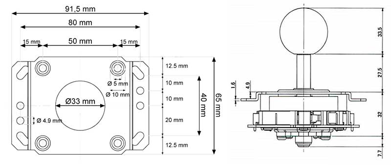 Seimitsu LS-32-01 SS Arcade Joystick (New OMRON Switch Model