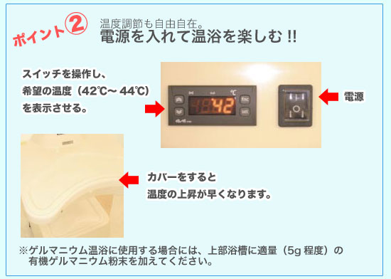 使い方のご説明 - ゲルマニウム温浴器