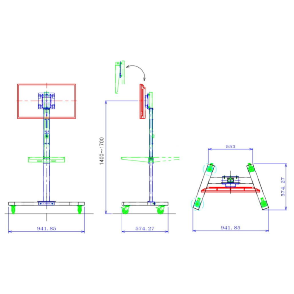 モニター自立スタンド（ST-3047）の製品詳細｜映像音響テクニカル