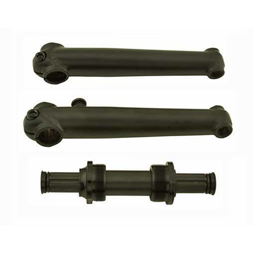 Chromoly 3-Piece BMX crank - 19mm w/ Euro BB - 175mm - Black