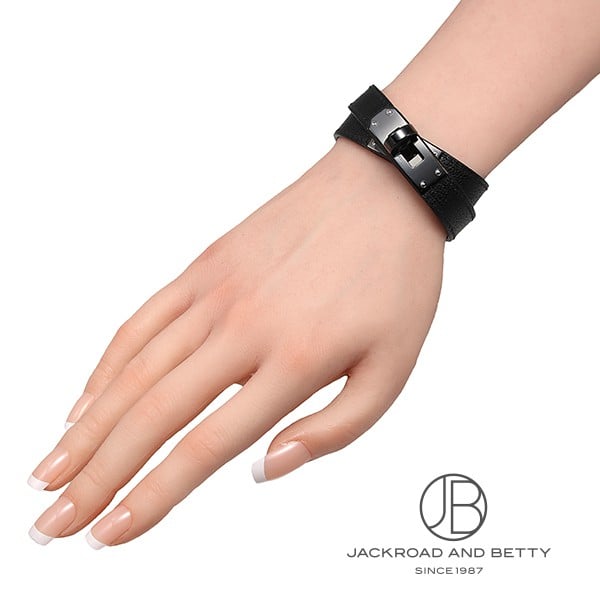 ミニケリー レザーブレスレット ドゥブルトゥール ソーブラック 黒