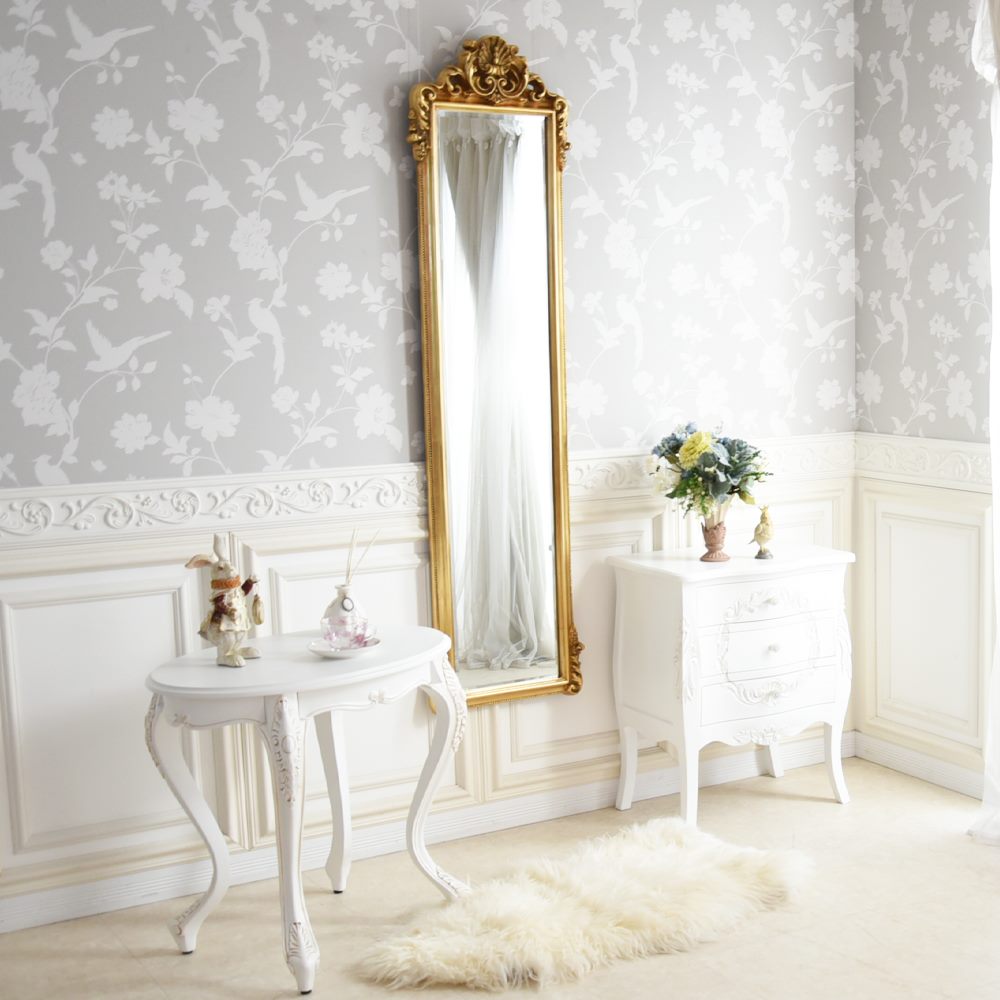 ロココ調 姿見ミラー アンティーク ゴールド 幅41cm | ロココ調家具
