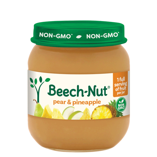 Beech-Nut Pear & Pineapple Stage 2 Baby Food Jar