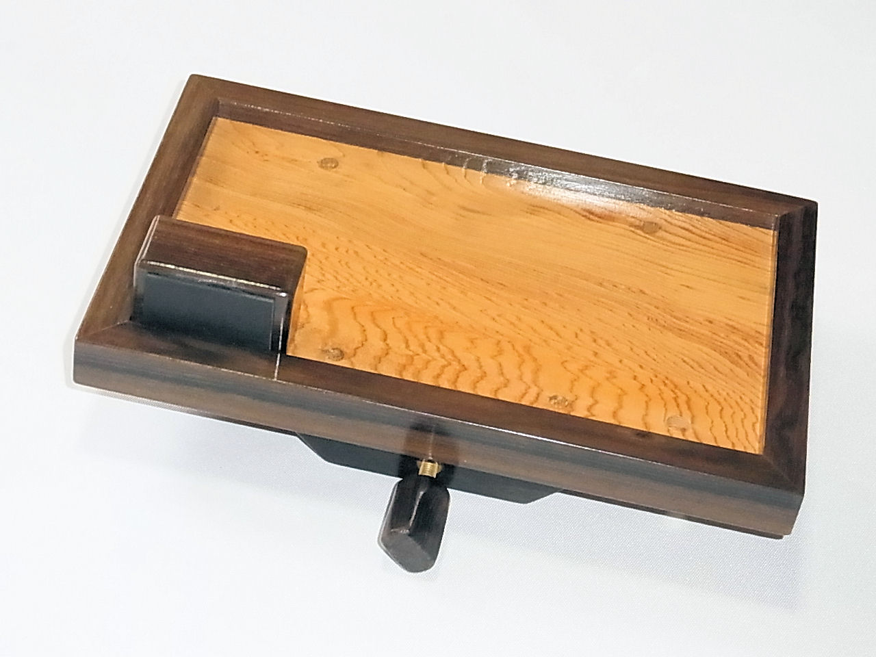 ヘラブナ釣り用手作りお膳 シャム柿回し 屋久杉作り