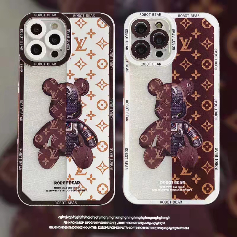 ルイヴィトン IPHONE13pro max/13pro/13ケース 個性クマ柄 キラキラ LV