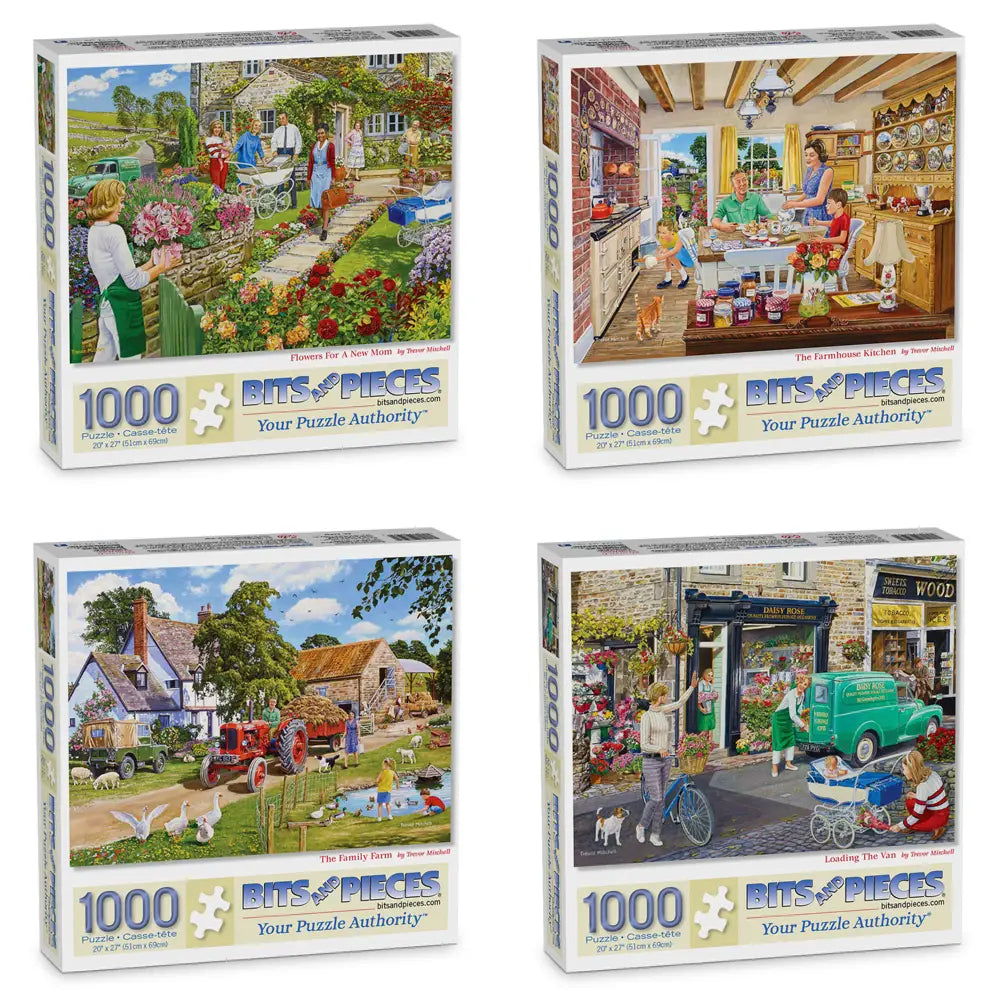 Set of 4 Trevor Mitchell Jigsaw Puzzle | Bits and Pieces