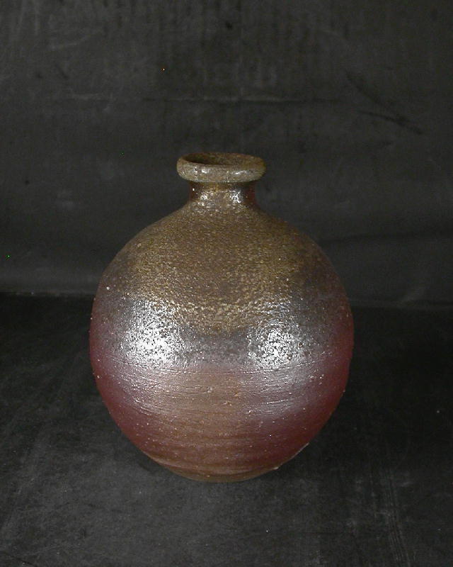 備前焼 登窯 備前焼伝統工芸士 岩本 孝志 共箱付き黄ゴマ蕪徳利1