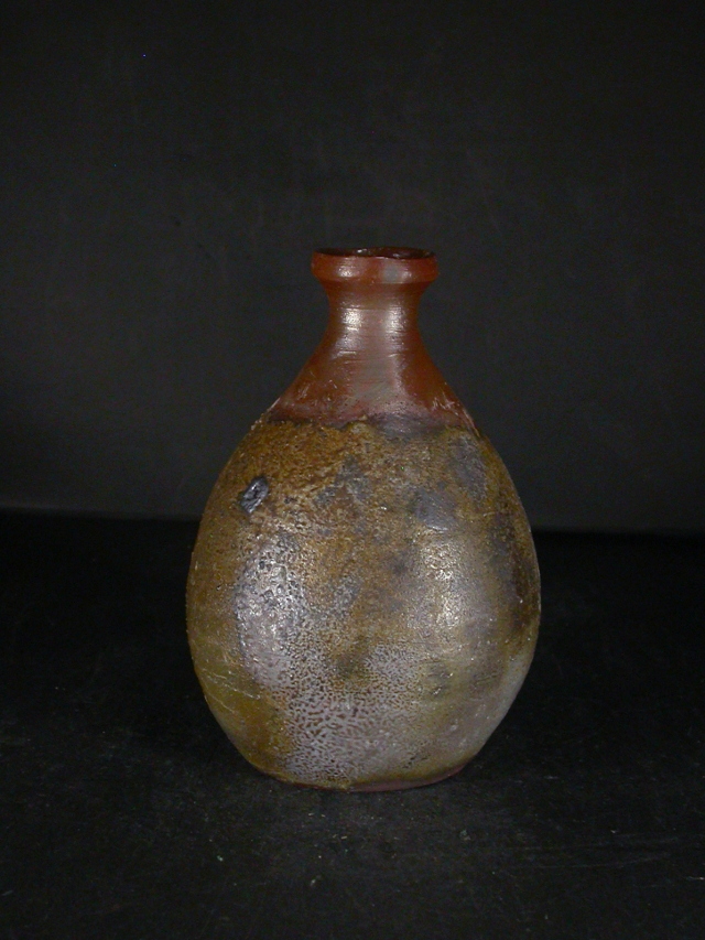 備前焼 登窯 備前焼ベテラン作家 嶋 幸博 共箱付き窯変徳利1 備前焼卸