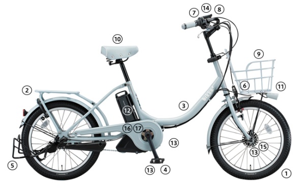 ブリヂストン bikke 2 e BK0C85 20型8.7AH 3段 白 ブリヂストン bikke