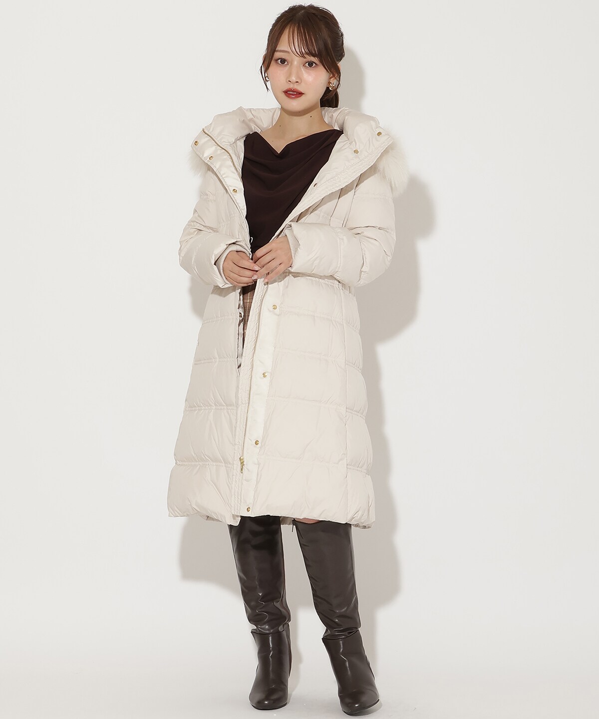 FOXファー付きミドルロングダウン