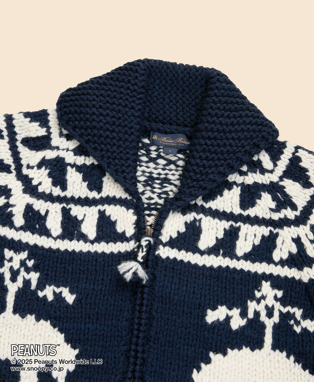 Brooks Brothers × PEANUTS ウール スヌーピー フルジップ カウチン
