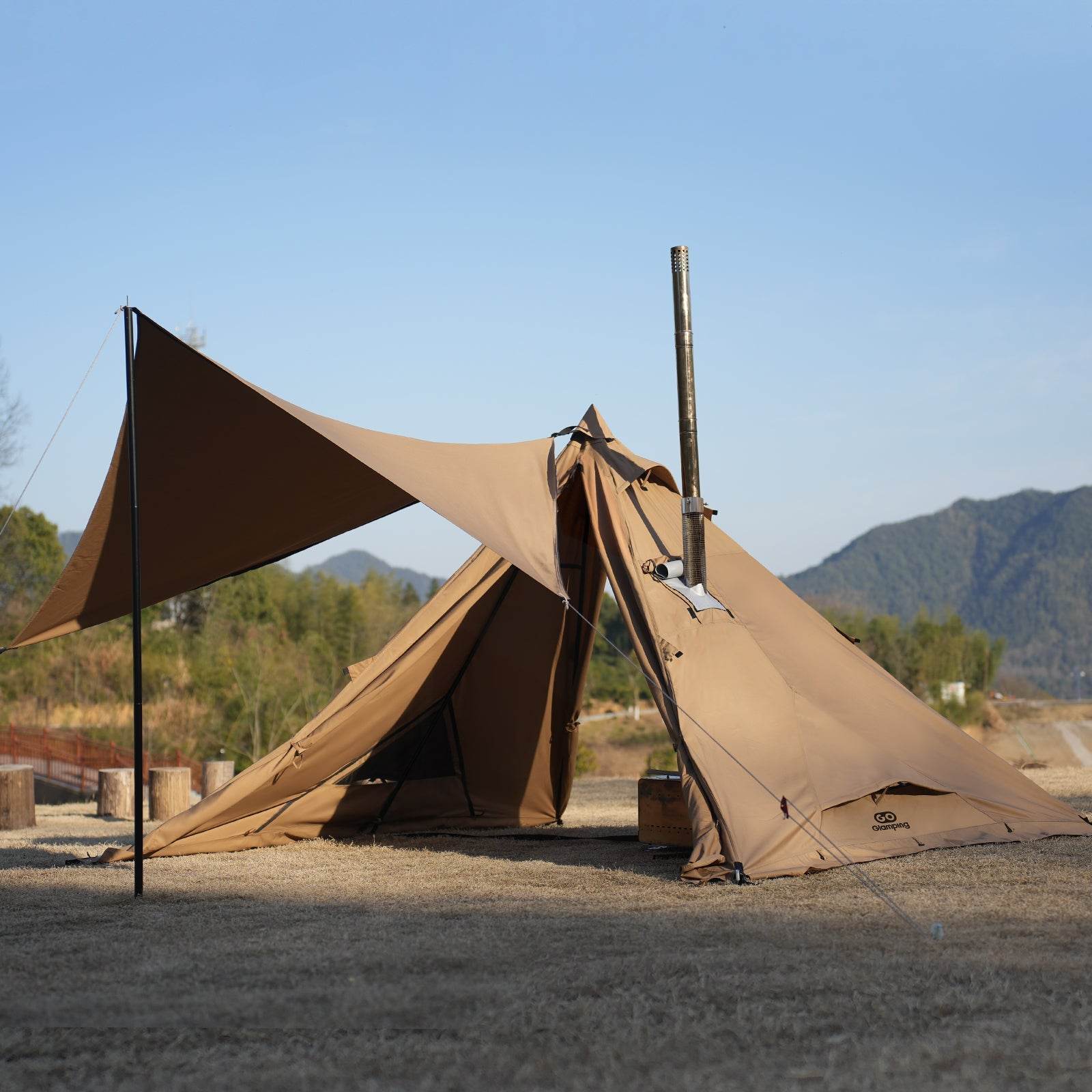 タイムセール中】GOGlamping 山稜二又ティピーテント TC