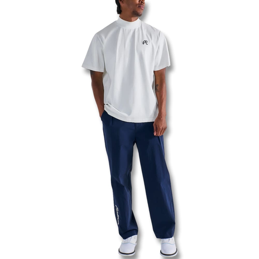 Malbon Mare Mockneck Golf T-Shirt White - SS25 Men – Golfio