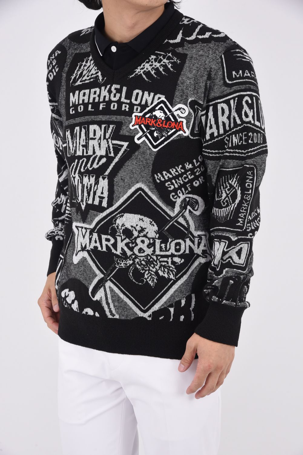 MARK &LONAスカルグラフィックセーター MARK &LONAスカルグラフィック
