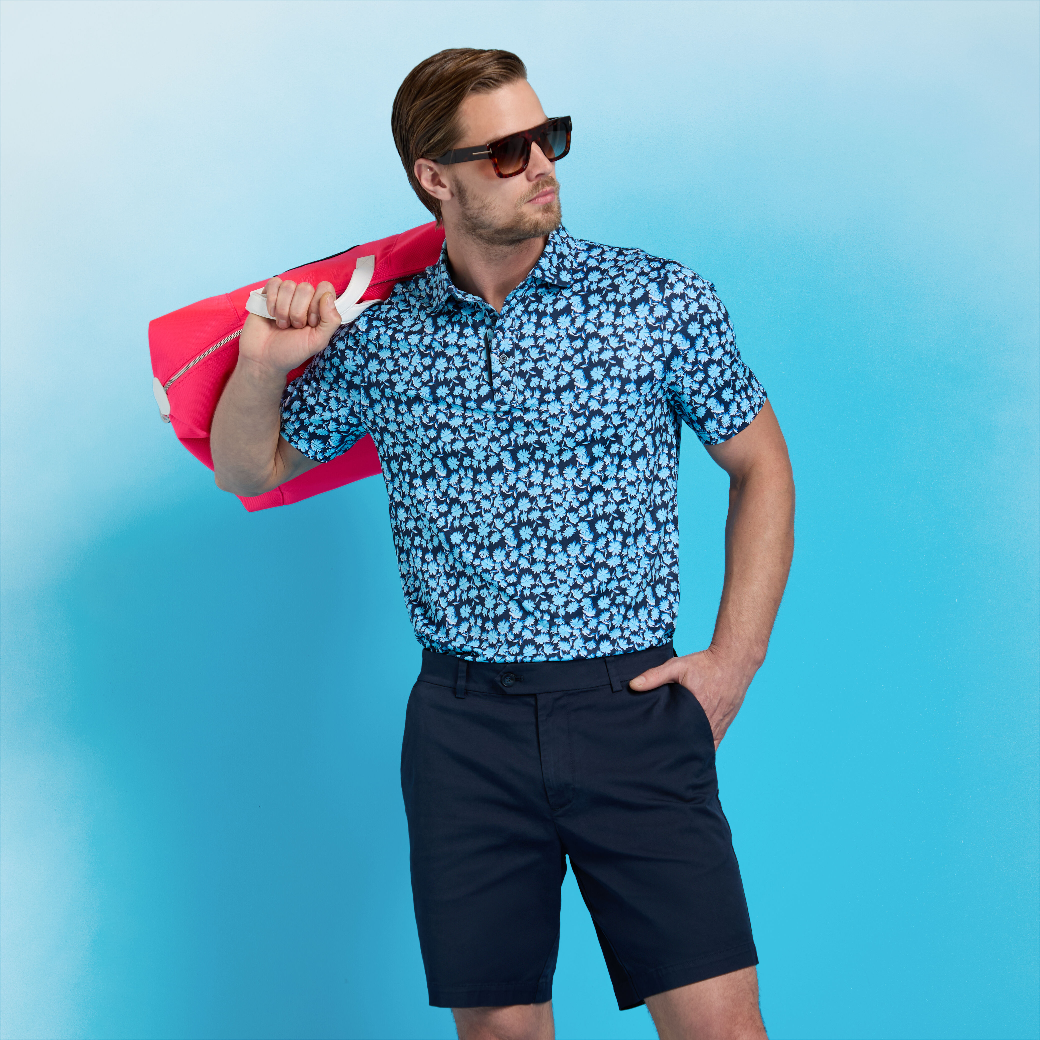 OPTIC FLORAL TECH JERSEY POLO | MEN'S POLO SHIRTS | G/FORE