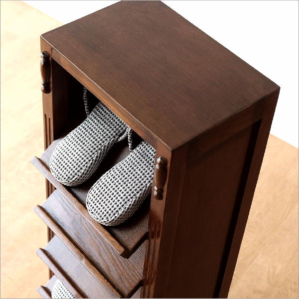 スリッパラック 木製 無垢材 おしゃれ 玄関 収納 天然木 5足 オーク