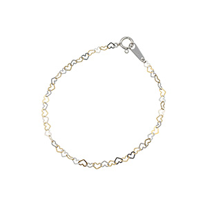 GSTV 純プラチナ/K18YG ハートパレード デザインブレスレット 長さ 約