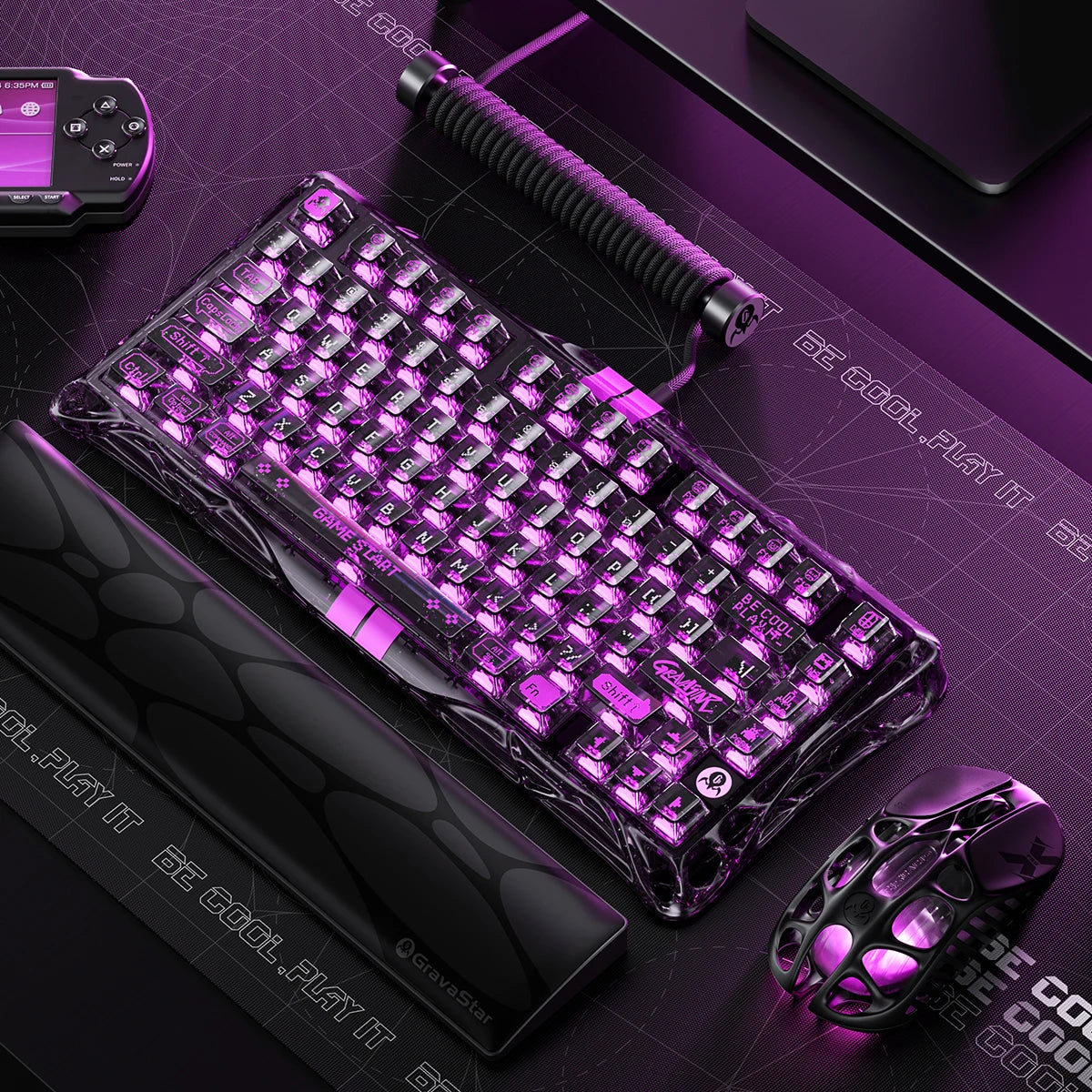 Mercury V75 Lite Gaming Keyboard - Transparent Black | Hall Effect