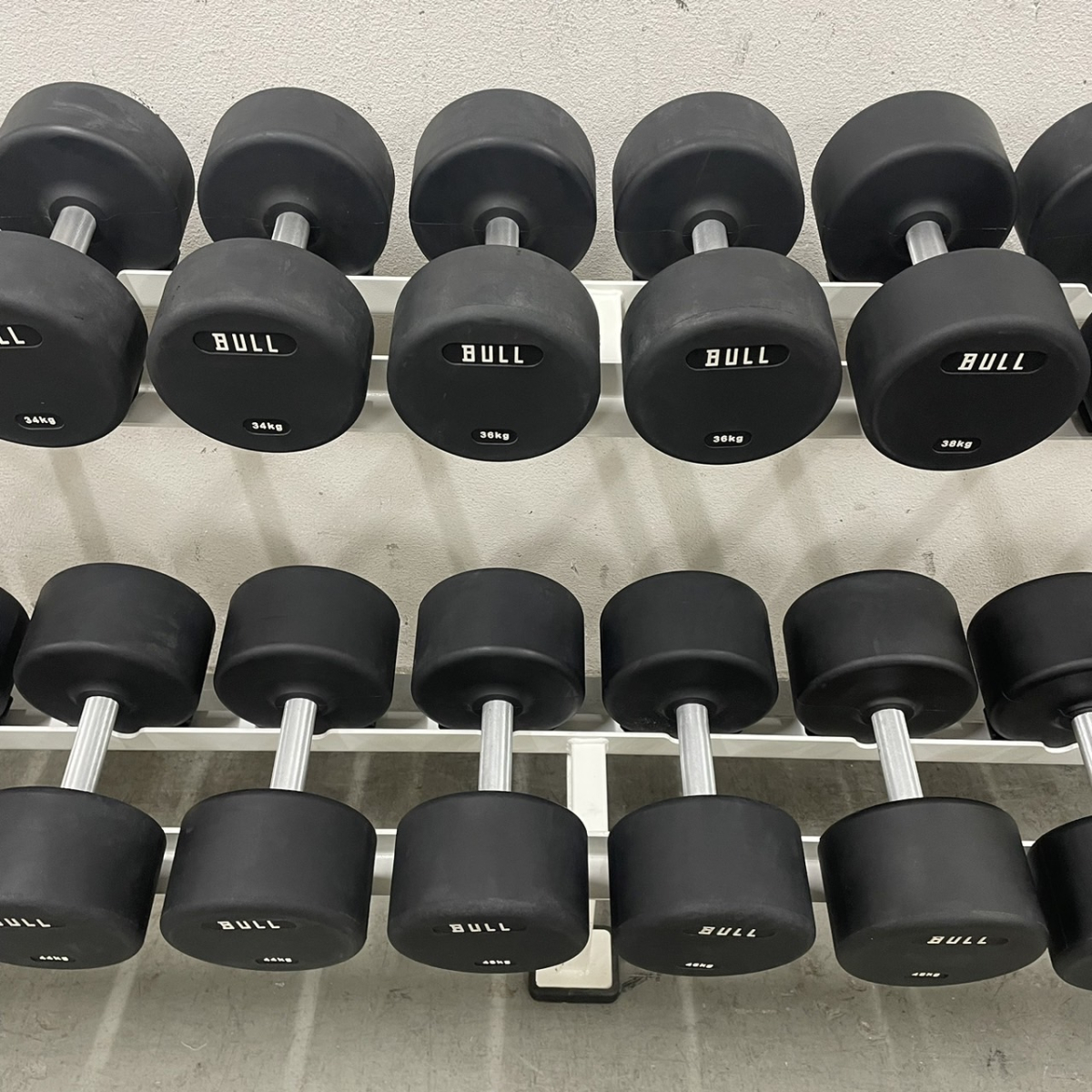 TPUダンベルラックセット 32kg～50kg (中古)（BULL）-ジムガレージ