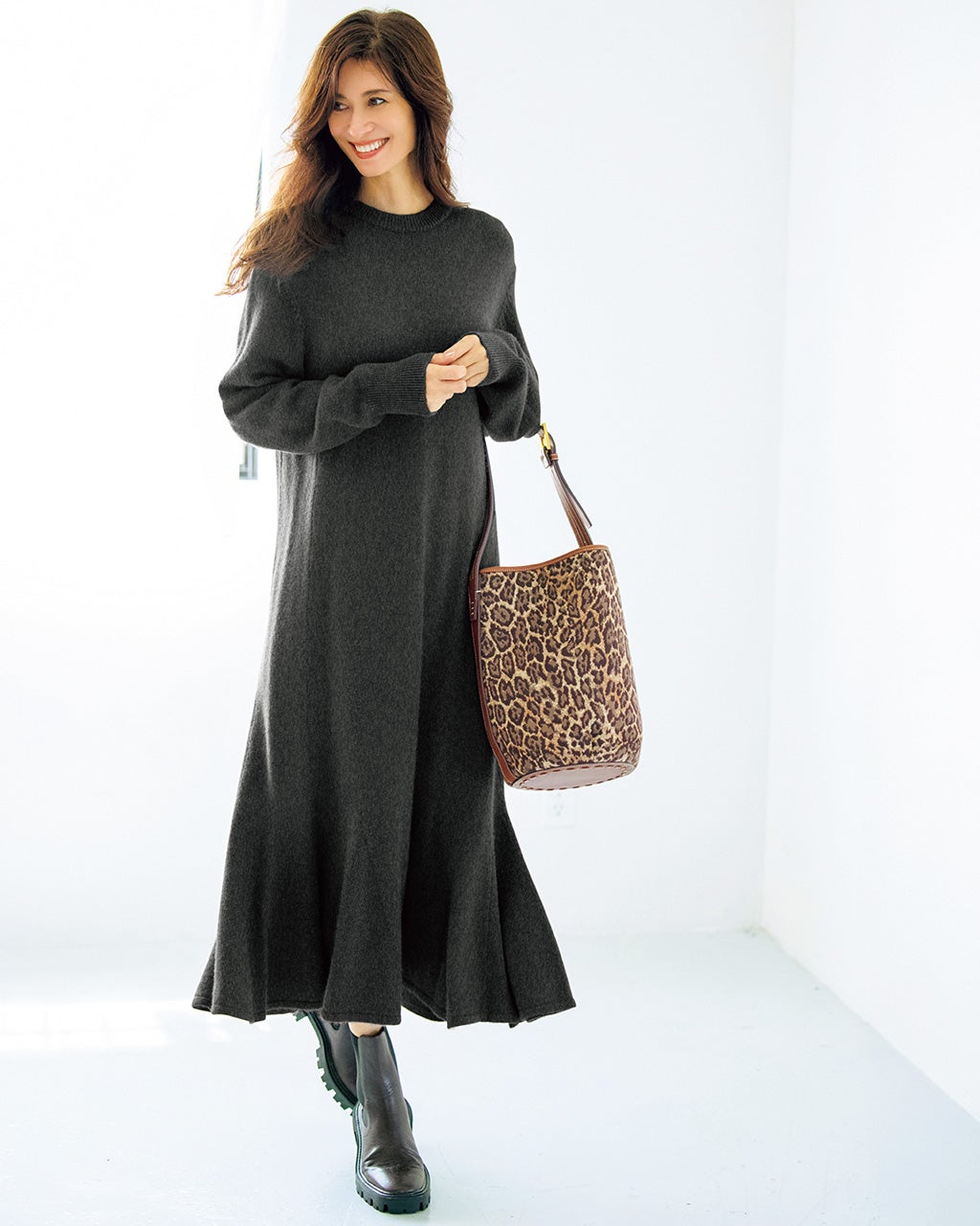 ストレッチウール・ニットフレアワンピース/DoCLASSE