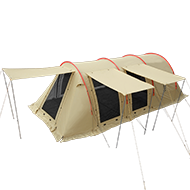 カマボコテント 広いリビングを備えた2ルーム型トンネルテント