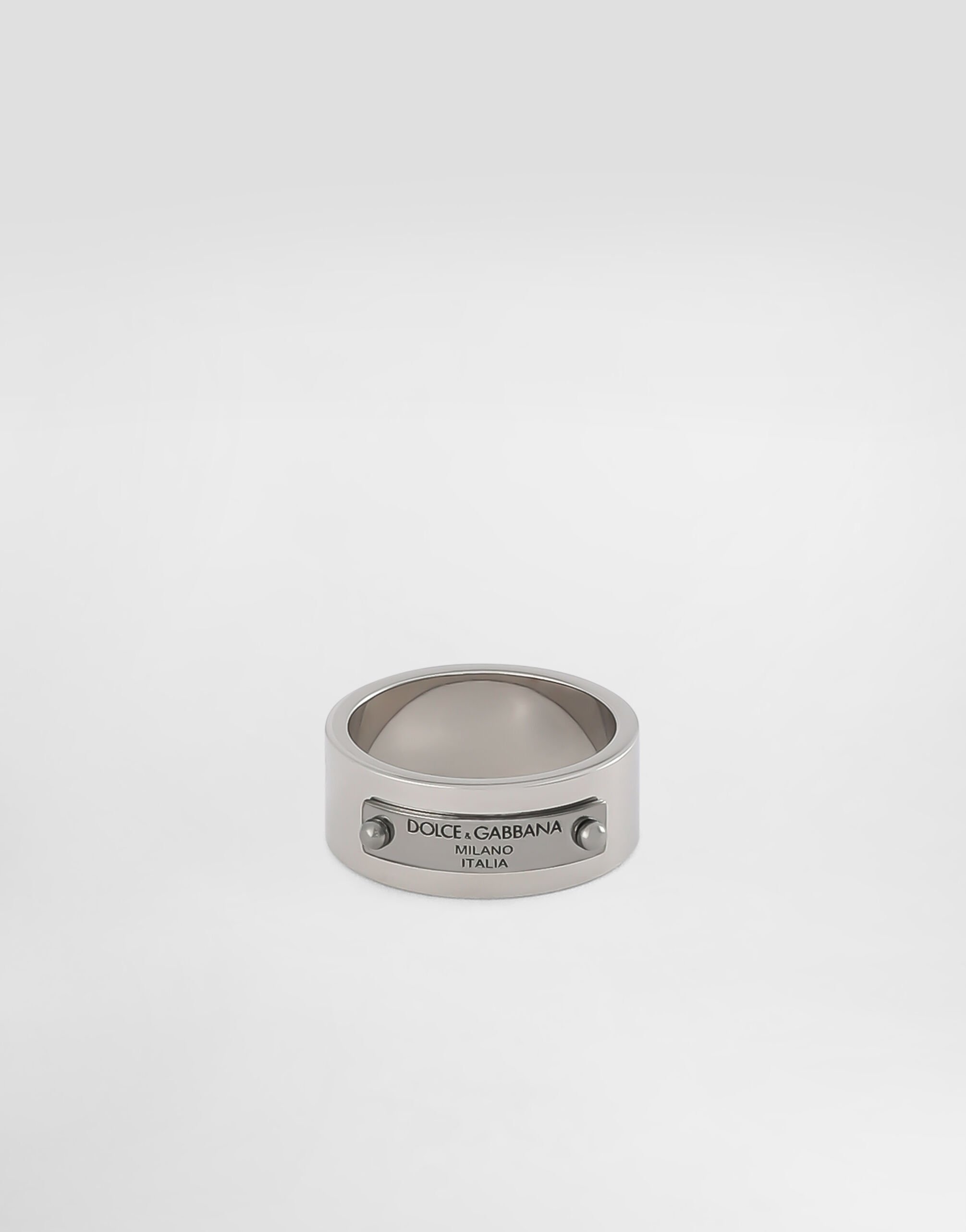 シルバーのメンズ リング ドルチェ＆ガッバーナプレート | Dolce&Gabbana®