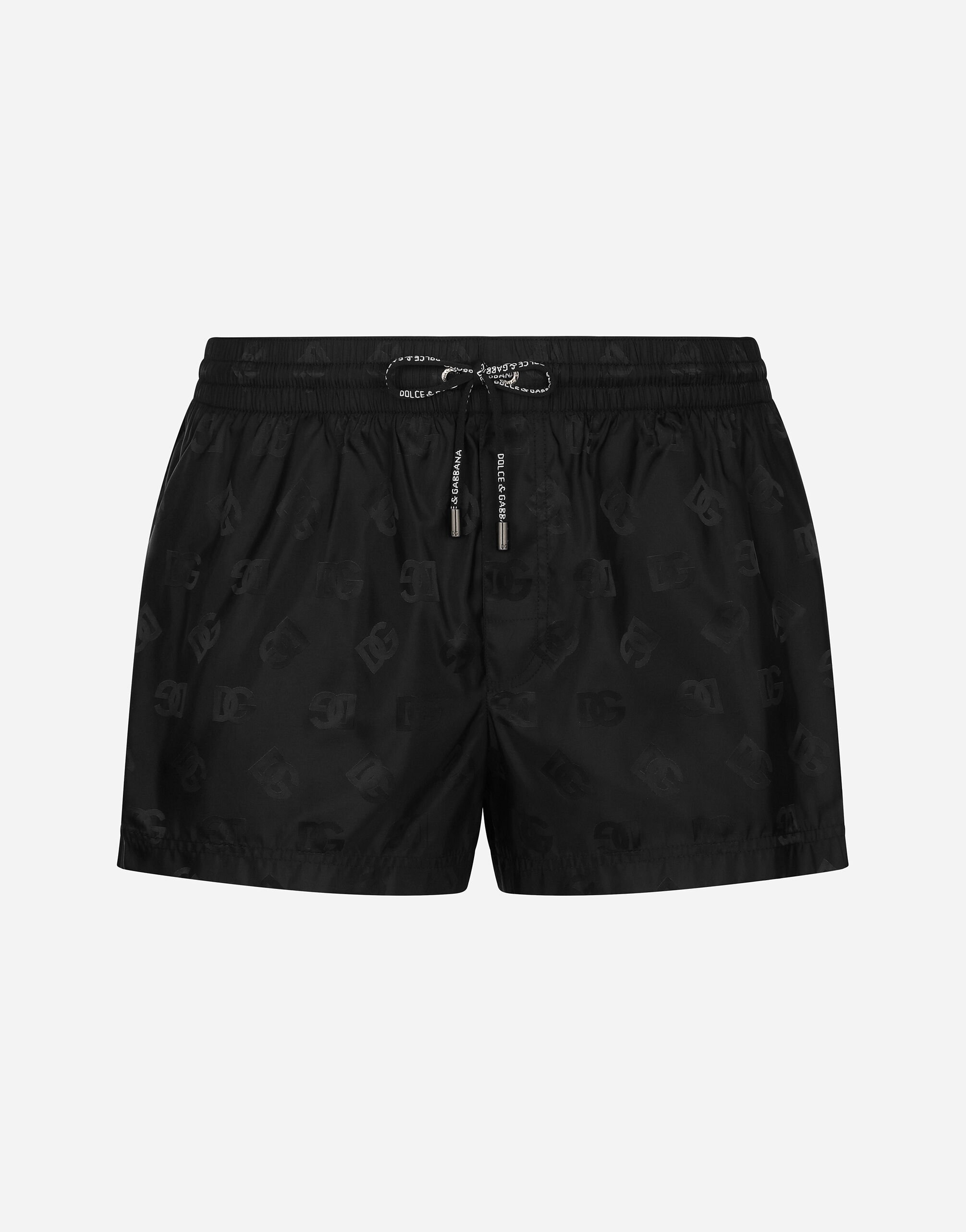 Short swim trunks with jacquard DG Monogram in Black for Men