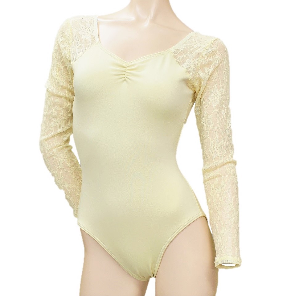 バレエ用品の【SALLY】レースロングスリーブレオタード レオタード