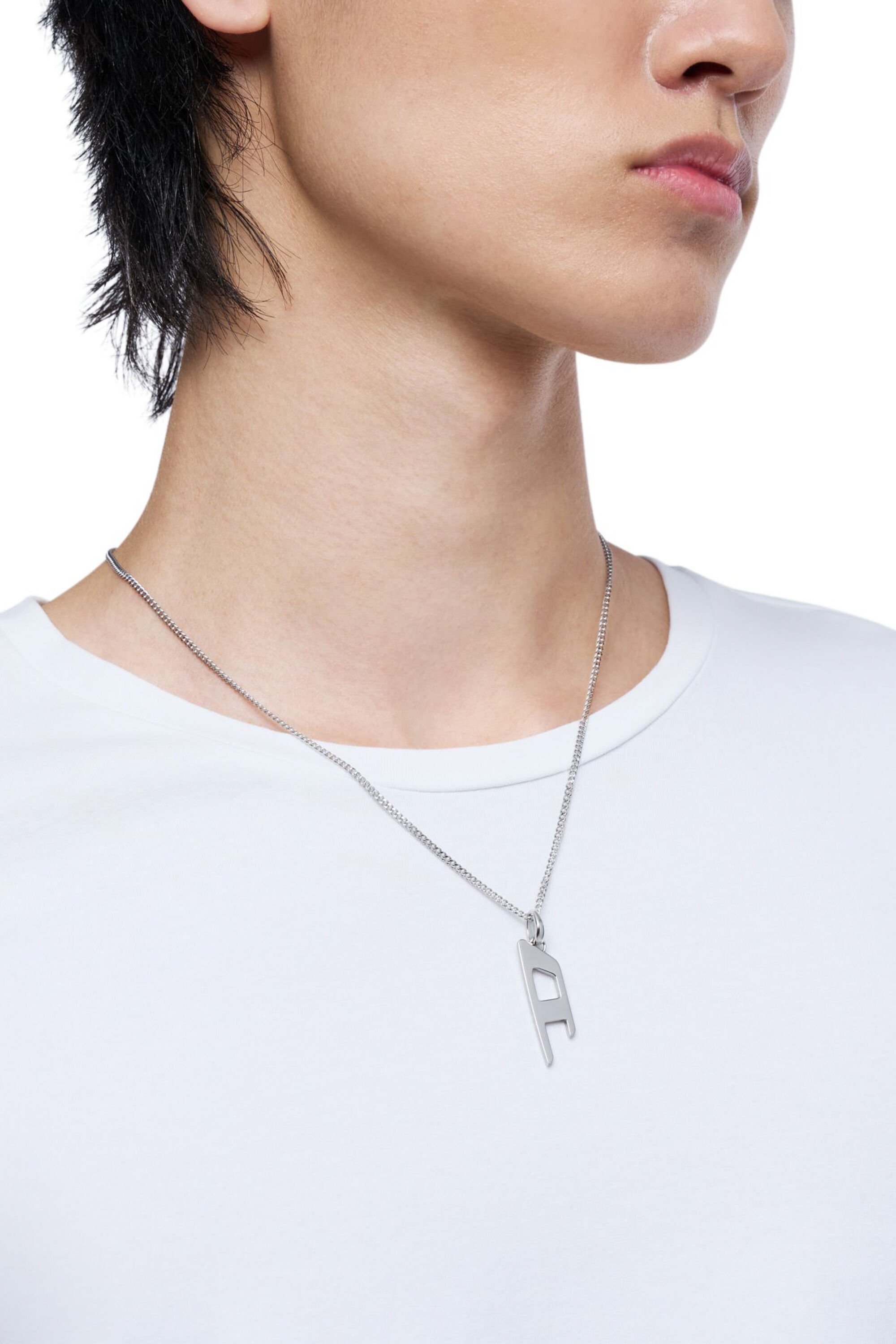 DX1625040 JEWELLERY Stainless steel d logo pendant necklace