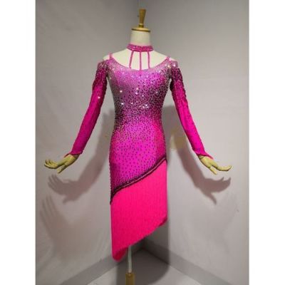 ラテンドレス：ピンク系（桃色） 社交ダンスドレス・社交ダンス衣装の