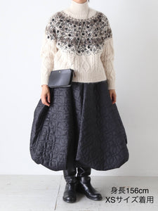 noir kei ninomiya エステルツイルキルトスカート [3P-S021-051] – CREER