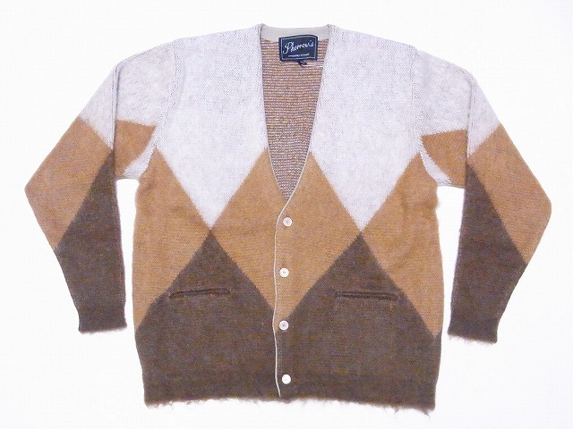 Pherrow's[フェローズ] カーディガン 24W-PMSC1 ダイヤ柄 モヘア
