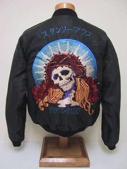 テーラー東洋 スカジャン STANLEY MOUSE BONES AND ROSES×PEACE LOVE