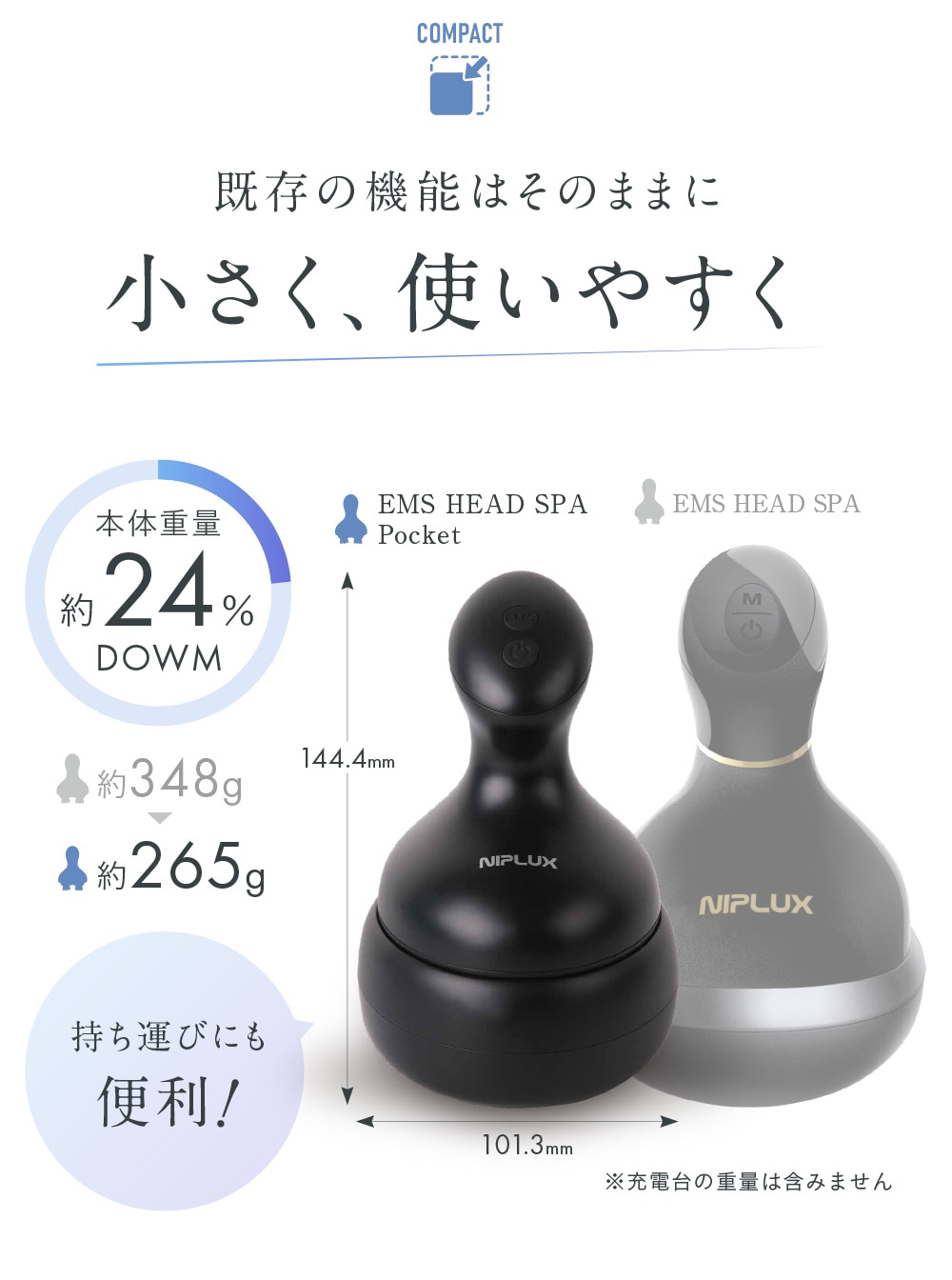 NIPLUX ニップラックス ヘッドスパ ポケット NP-EHPO24BK: 美容